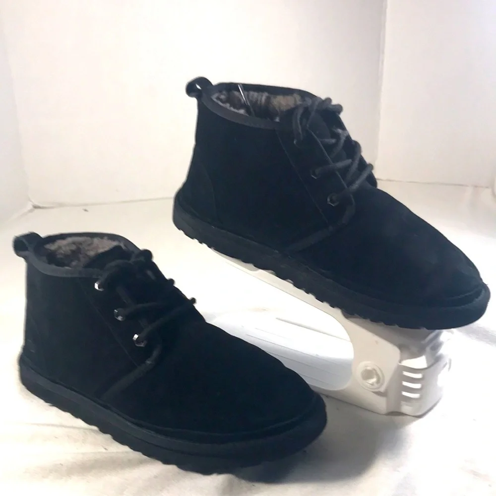 Ugg Mens Neumel Black Suede Chukka Lace Up Ankle Boots Size 9